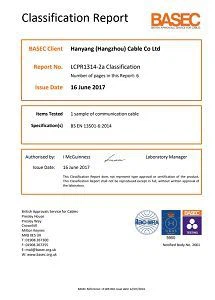 FTP CAT5E-Hanyang (Hangzhou) Cable Co Ltd LCPR1314-2a Classification Report(001)